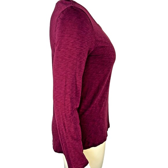 Sigrid Olsen Tee Shirt Tunic Womens M Dark Heathered Red Long Sleeve - Picture 6 of 11